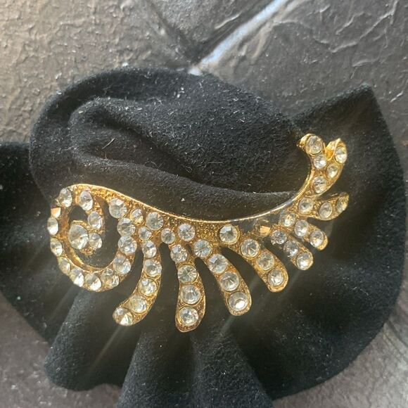 Lovely Vintage Rhinestone design Felt Shoe clips, Unmarked - Picture 4 of 4
